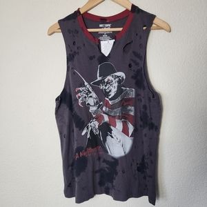 Hot Topic NWT Gray "Nightmare on Elm Street" Freddie Kruger Tank Size S